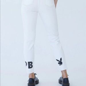 ✨HOST PICK 🥳 NWT Playboy White Cutout Ultra High Waisted Jeans